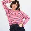 T-shirt over taglio laser a righe