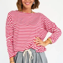 T-shirt over taglio laser a righe