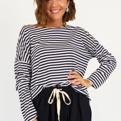 T-shirt over taglio laser a righe